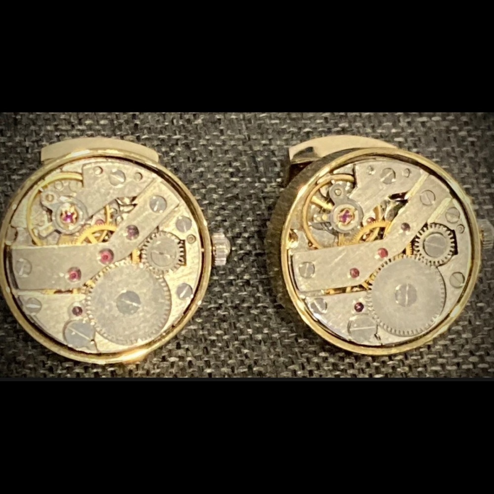 Astounding Cufflinks Working Watch Movement Cuff Links Men Pair (2) Two